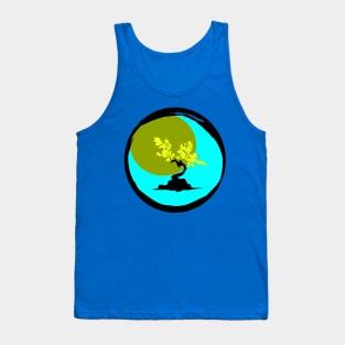 retro japanese bonsai - sumi design in a enso circle brush stroke Tank Top